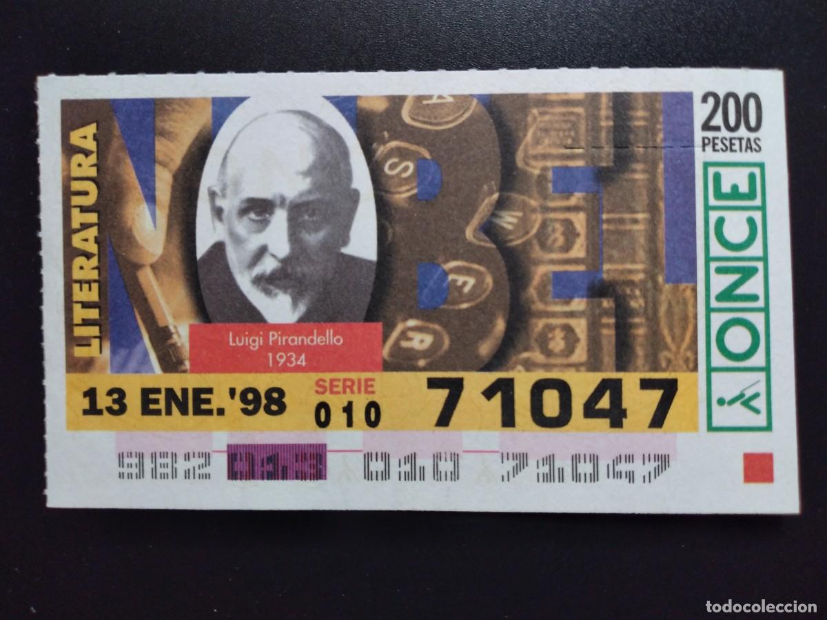 Cupones ONCE: CUP&Oacute;N ONCE PREMIOS NOBEL LITERATURA LUIGI PIRANDELLO 1934 13 ENERO 98 1998 71047