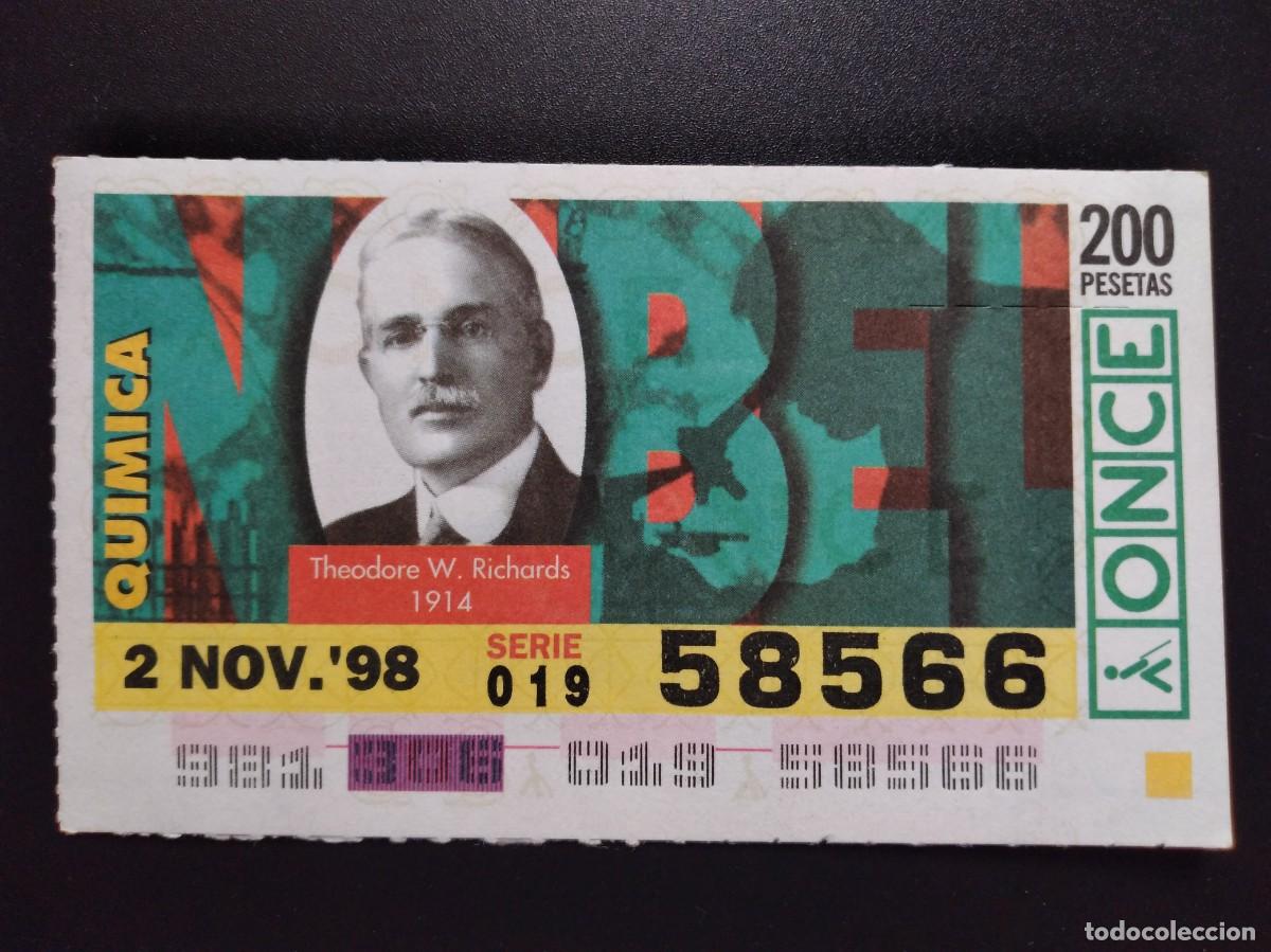 Cupones ONCE: CUP&Oacute;N ONCE PREMIOS NOBEL QU&Iacute;MICA THEODORE W. RICHARDS 1914 2 NOVIEMBRE 98 1998 58566