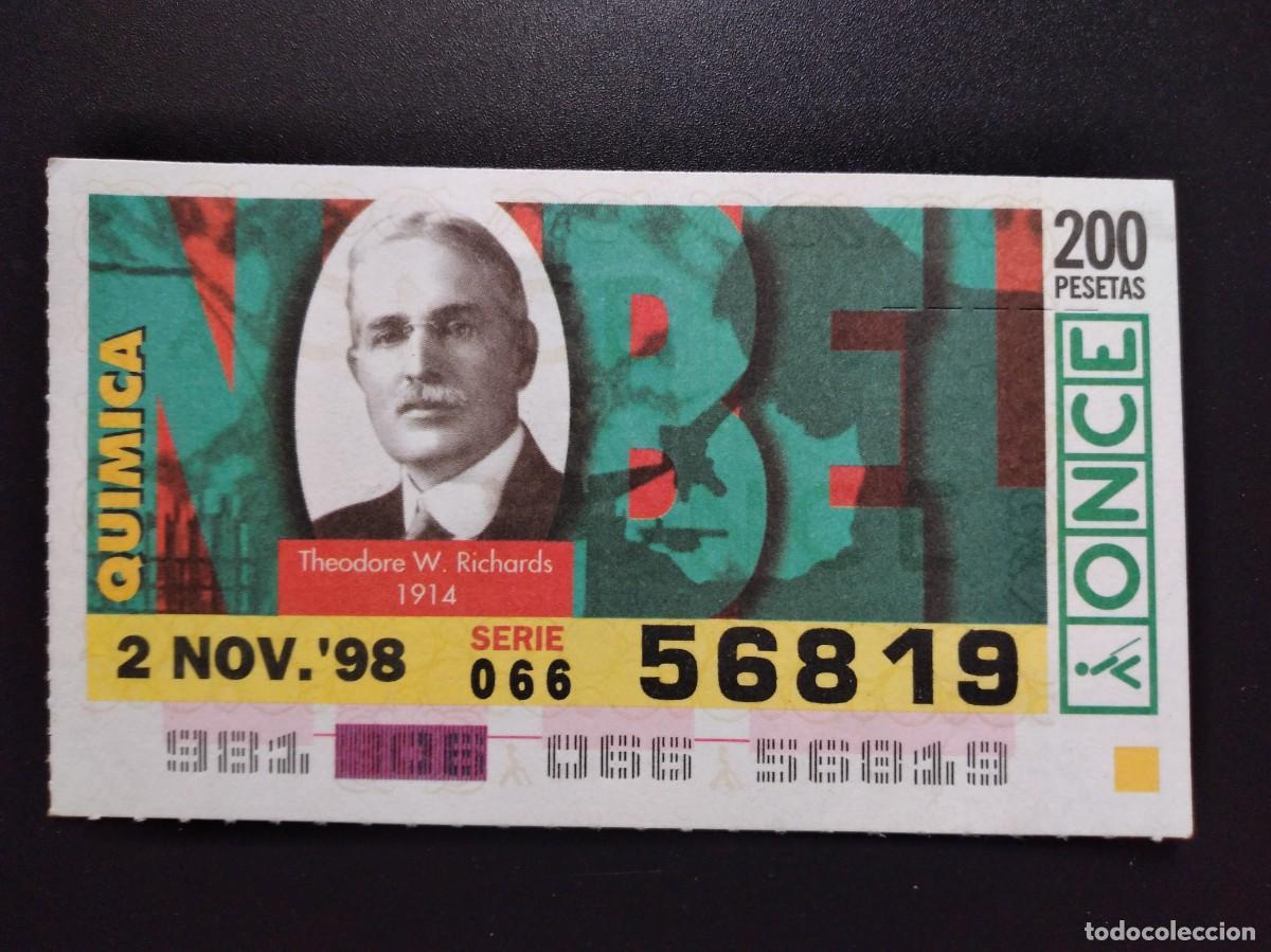 Cupones ONCE: CUP&Oacute;N ONCE PREMIOS NOBEL QU&Iacute;MICA THEODORE W. RICHARDS 1914 2 NOVIEMBRE 98 1998 56819