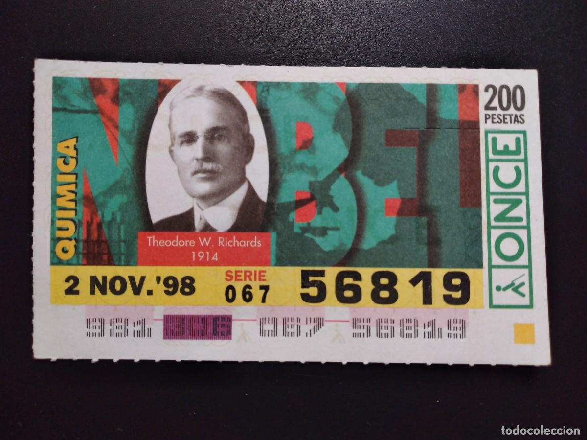 Cupones ONCE: CUP&Oacute;N ONCE PREMIOS NOBEL QU&Iacute;MICA THEODORE W. RICHARDS 1914 2 NOVIEMBRE 98 1998 56819