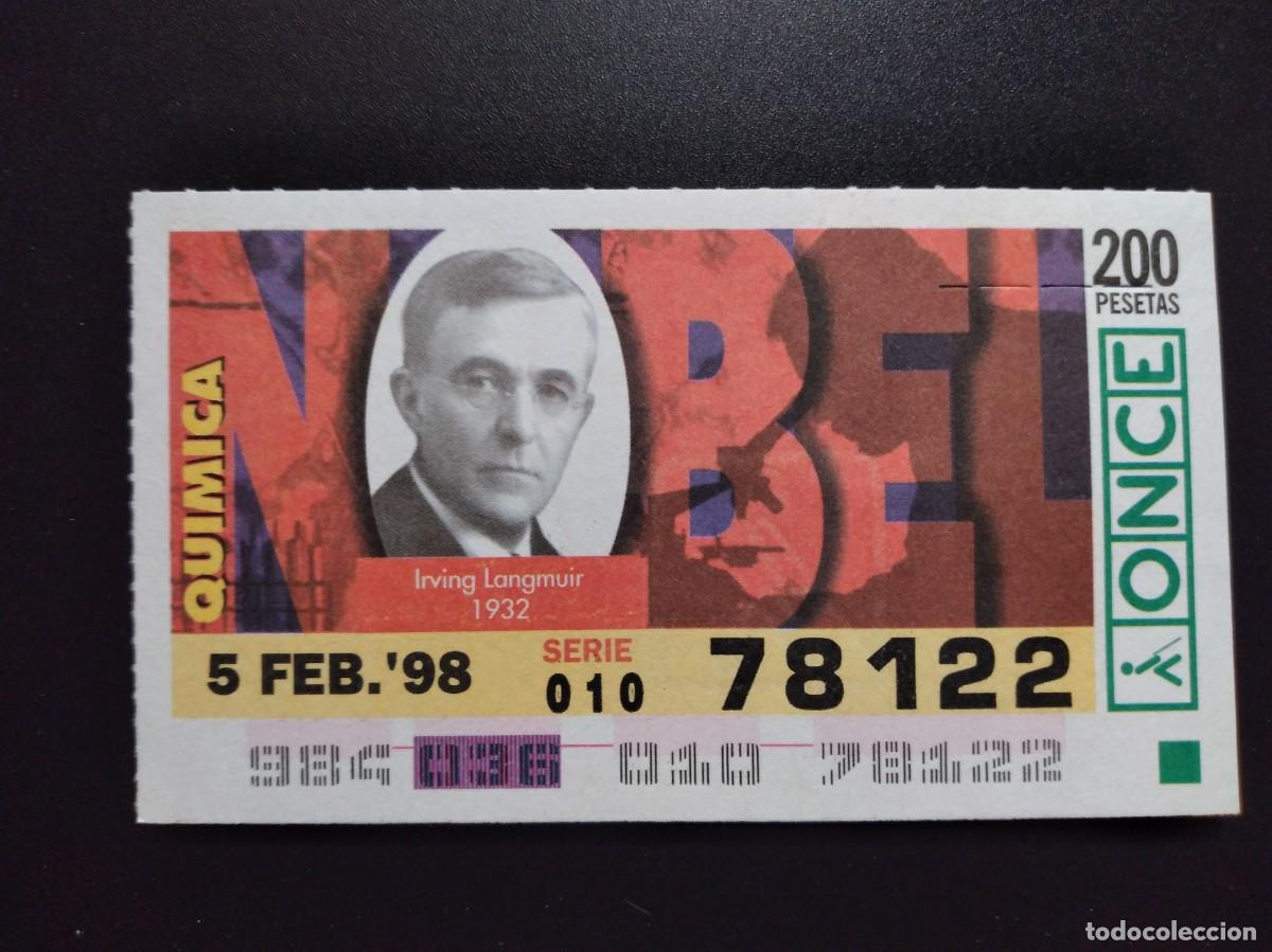 Cupones ONCE: CUP&Oacute;N ONCE PREMIOS NOBEL QU&Iacute;MICA IRVING LANGMUIR 1932 5 FEBRERO 98 1998 78122