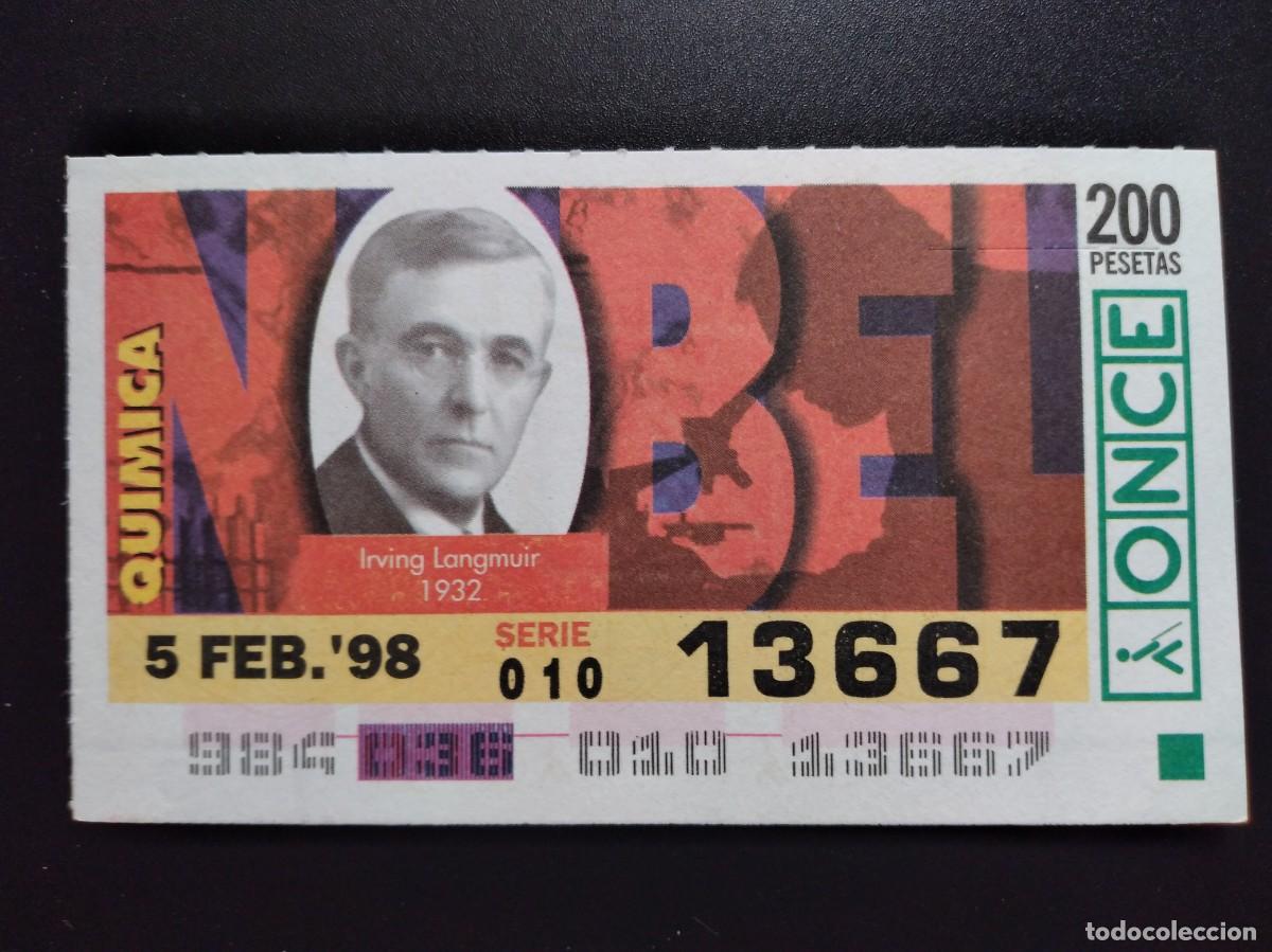 Cupones ONCE: CUP&Oacute;N ONCE PREMIOS NOBEL QU&Iacute;MICA IRVING LANGMUIR 1932 5 FEBRERO 98 1998 13667