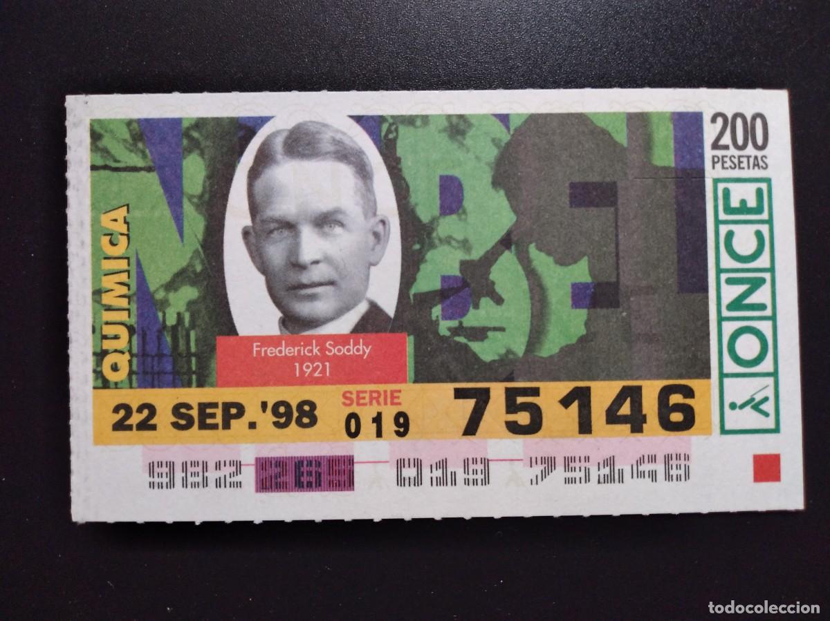 Cupones ONCE: CUP&Oacute;N ONCE PREMIOS NOBEL QU&Iacute;MICA FREDERICK SODDY 1921 22 SEPTIEMBRE 98 1998 75146