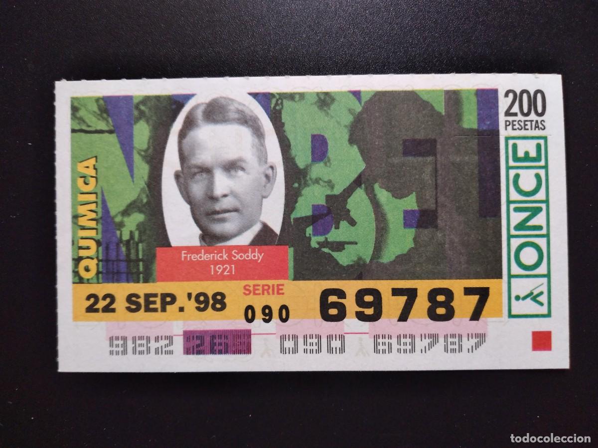 Cupones ONCE: CUP&Oacute;N ONCE PREMIOS NOBEL QU&Iacute;MICA FREDERICK SODDY 1921 22 SEPTIEMBRE 98 1998 69787