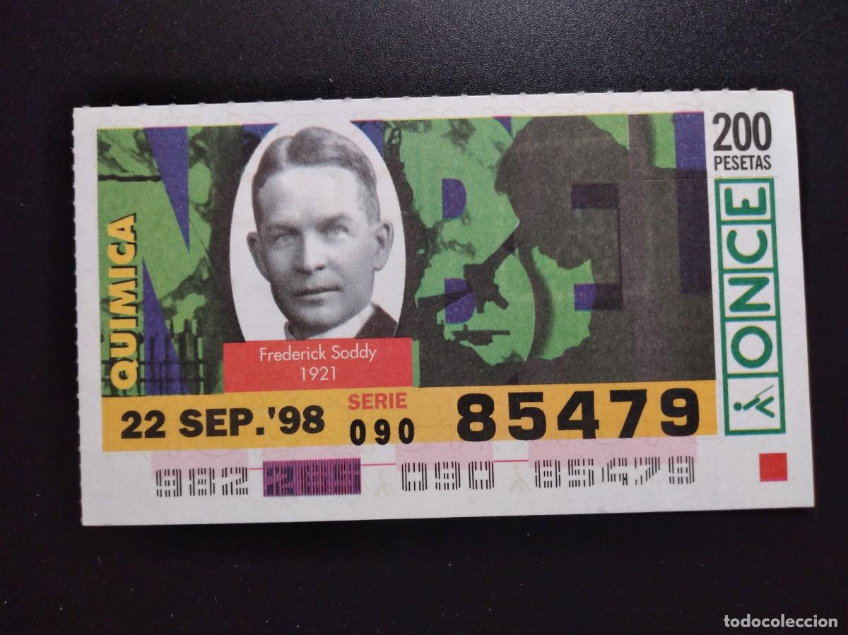 Cupones ONCE: CUP&Oacute;N ONCE PREMIOS NOBEL QU&Iacute;MICA FREDERICK SODDY 1921 22 SEPTIEMBRE 98 1998 85479