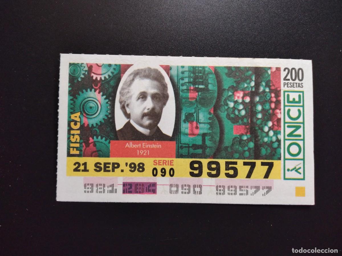 Cupones ONCE: CUP&Oacute;N ONCE PREMIOS NOBEL F&Iacute;SICA ALBERT EINSTEIN 1921 21 SEPTIEMBRE 98 1998 99577