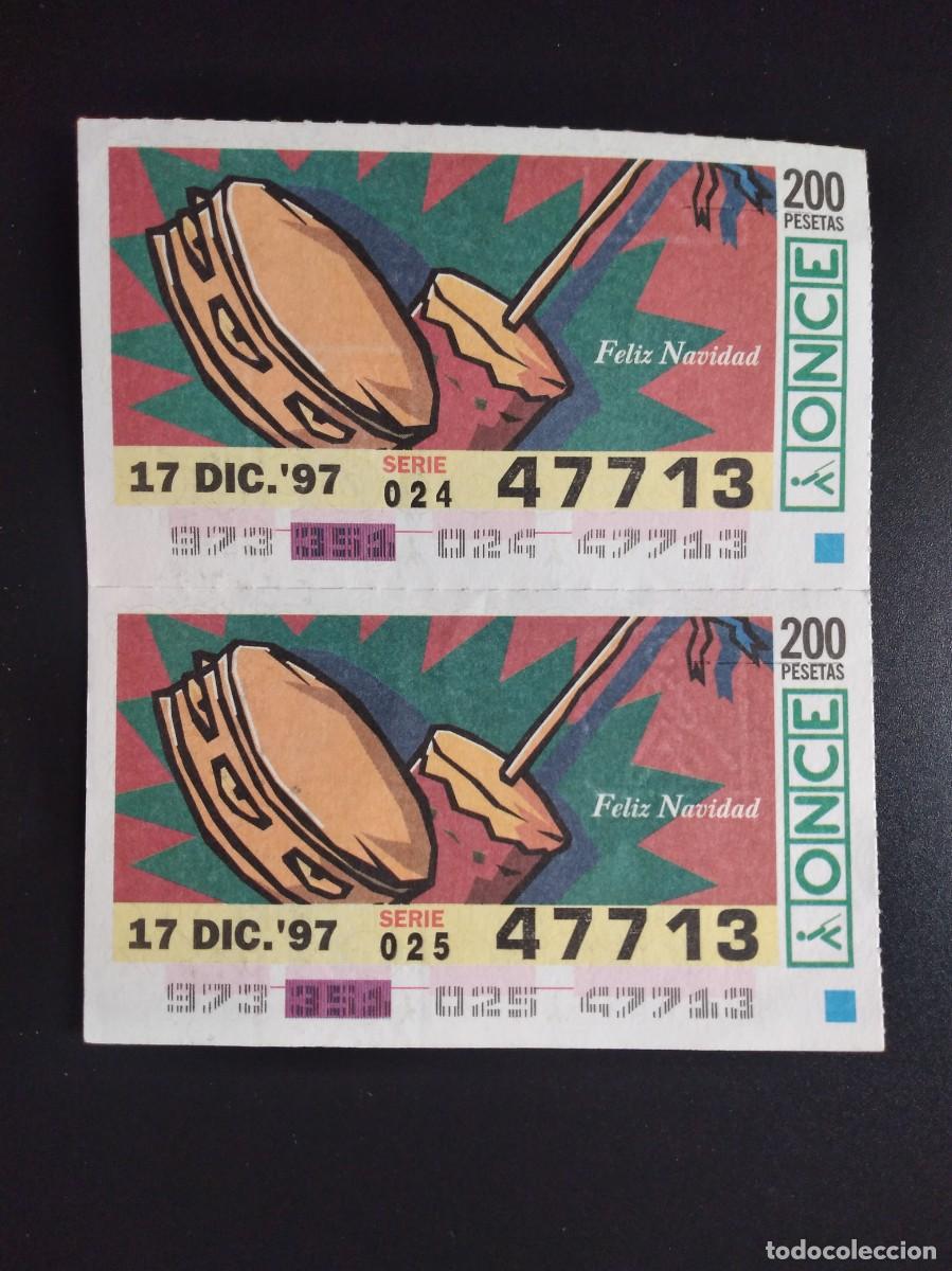 Cupones ONCE: 2 CUP&Oacute;N ONCE FELIZ NAVIDAD ZAMBOMBA TAMBOR 17 DICIEMBRE 97 1997 47713