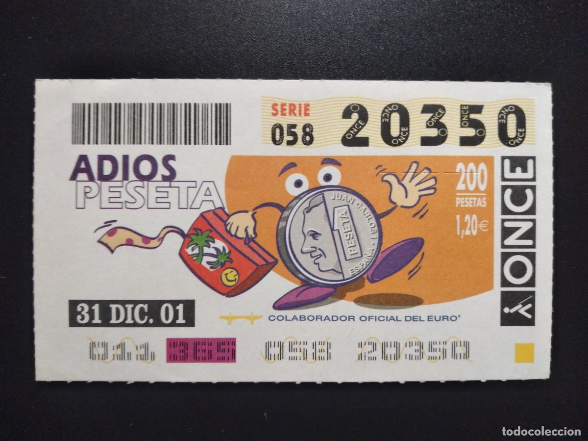 ONCE Coupons: CUP&Oacute;N ONCE ADIOS PESETA 31 DICIEMBRE 01 2001 20350