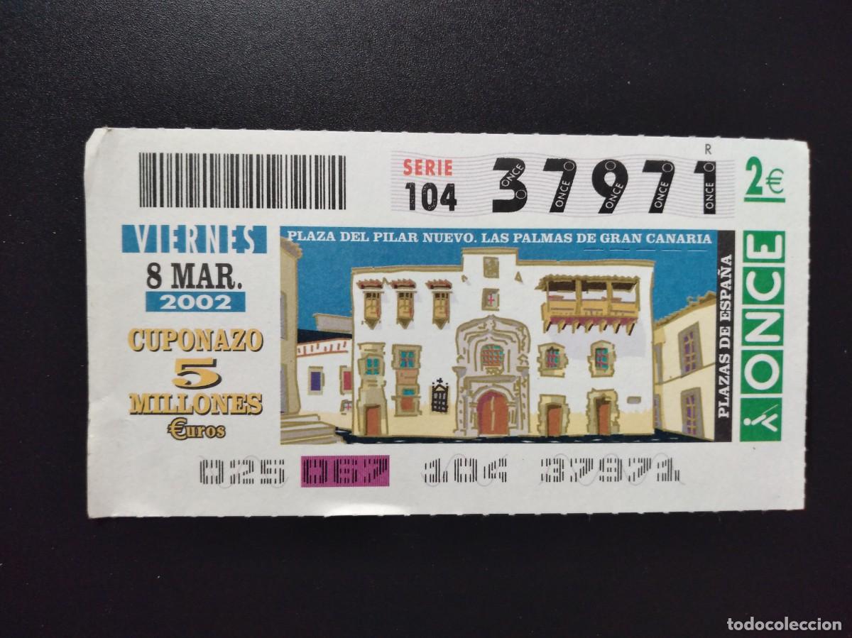 Cupones ONCE: CUP&Oacute;N ONCE PLAZA DEL PILAR NUEVO LAS PALMAS DE GRAN CANARIA 8 MARZO 2002 37971