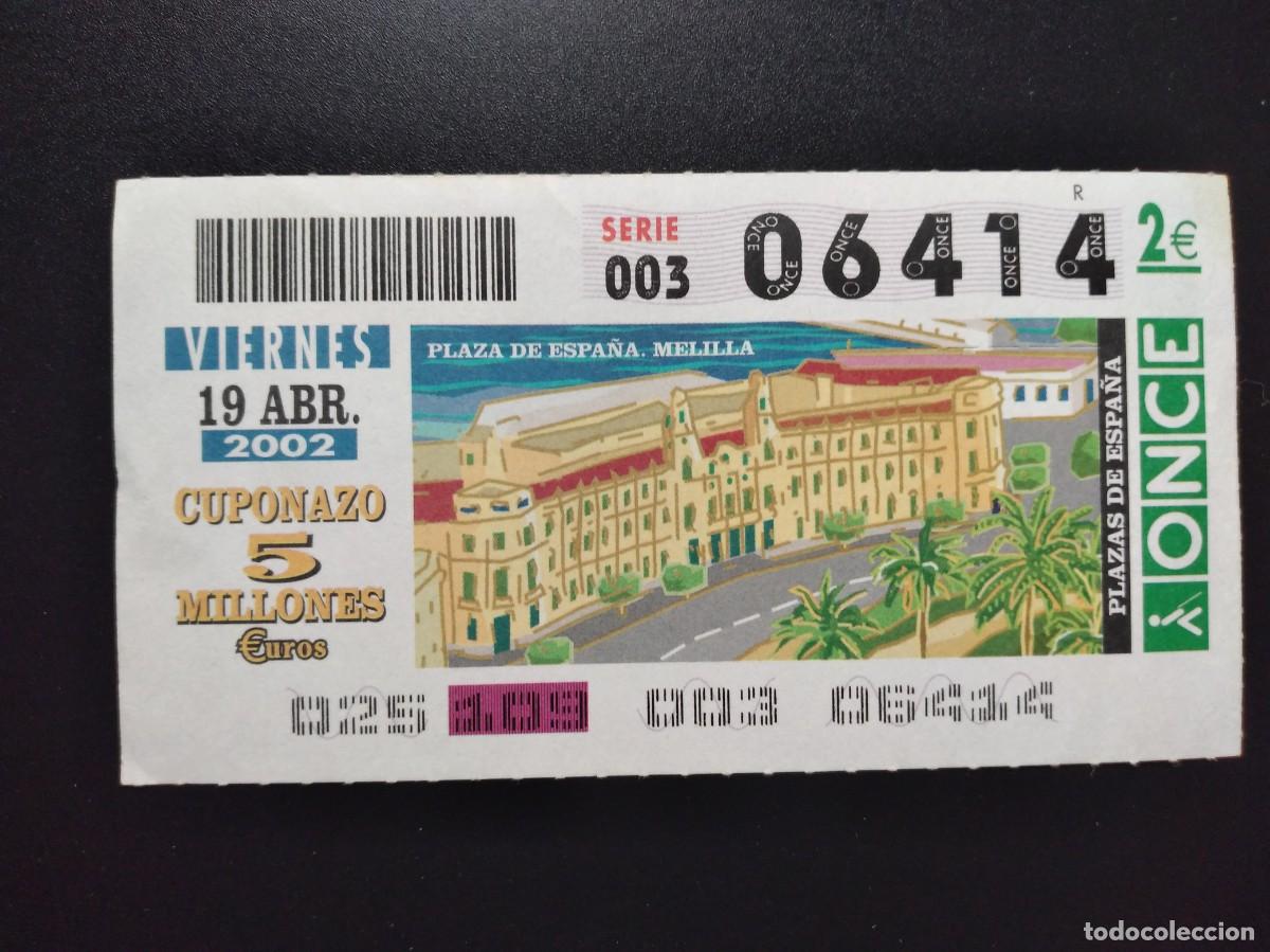 Cupones ONCE: CUP&Oacute;N ONCE PLAZA DE ESPA&Ntilde;A MELILLA 17 ABRIL 2002 06414