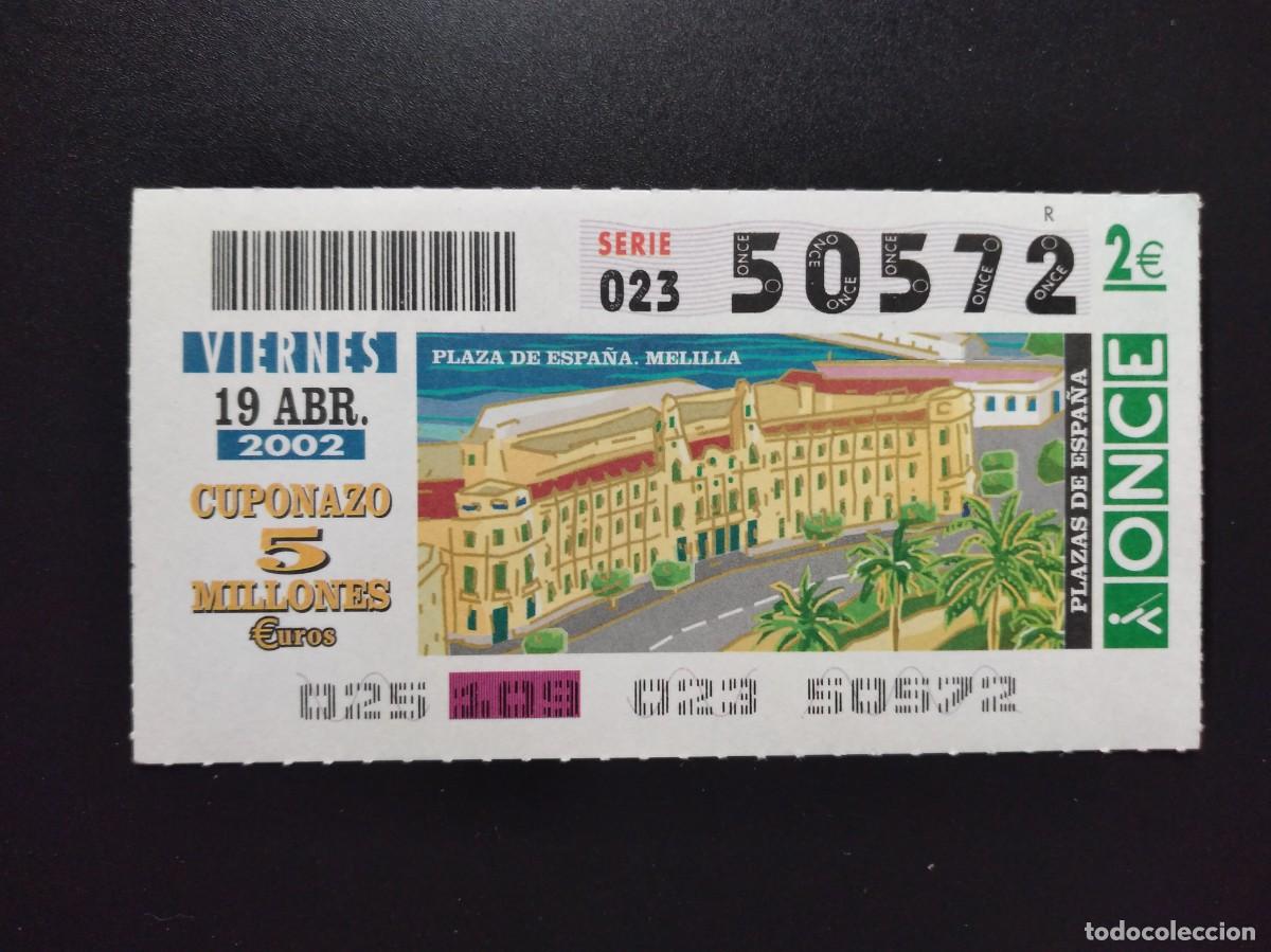 Cupones ONCE: CUP&Oacute;N ONCE PLAZA DE ESPA&Ntilde;A MELILLA 17 ABRIL 2002 50572