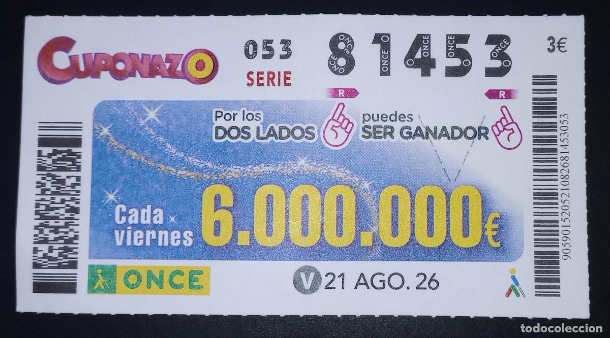 Cupones ONCE: CUP&Oacute;N ONCE - 21-AGOSTO-2026 - CUPONAZO