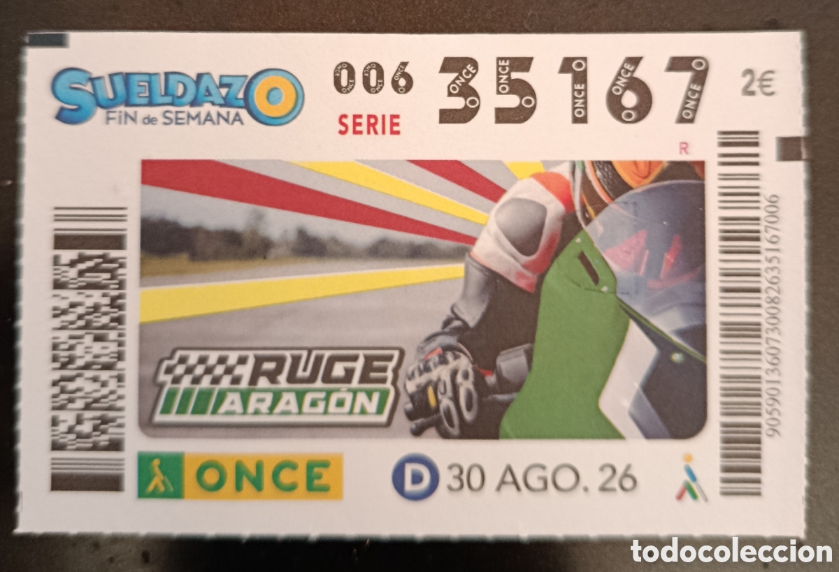 Cupones ONCE: N&deg; 35167 (30/AGOSTO/2026)-ARAG&Oacute;N