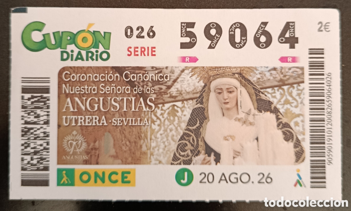 Cupones ONCE: N&deg; 59064 (20/AGOSTO/2026)-SEVILLA