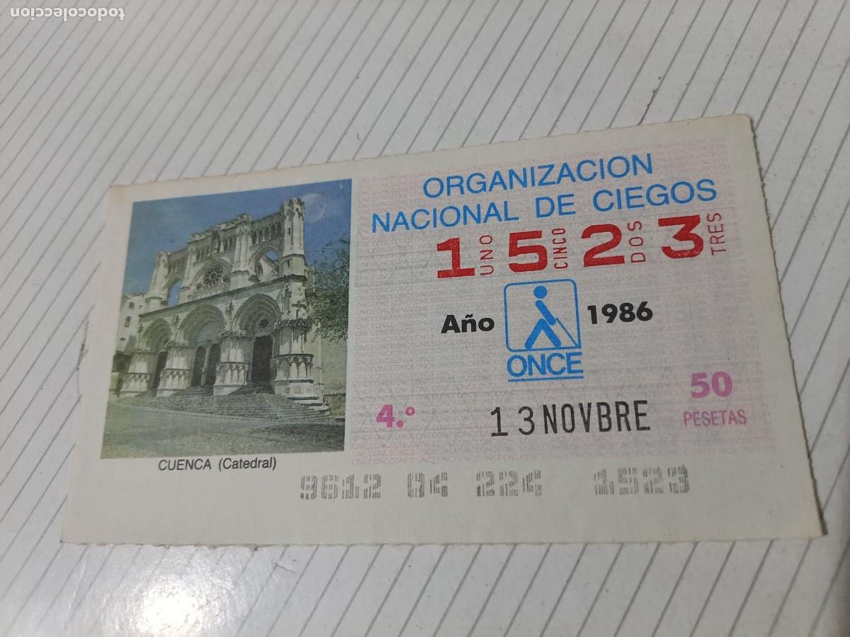 Cupones ONCE: Cup&oacute;n ONCE, Cuenca 1986