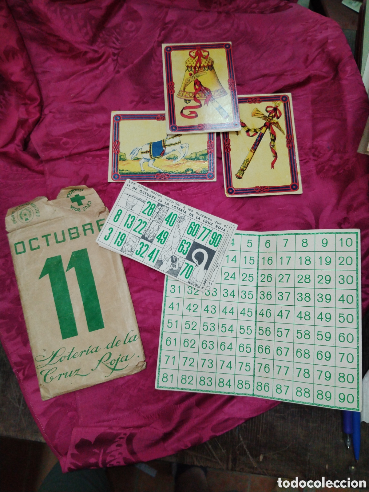 Cupones ONCE: Juego bingo. Loter&iacute;a de la Cruz roja. 11 octubre