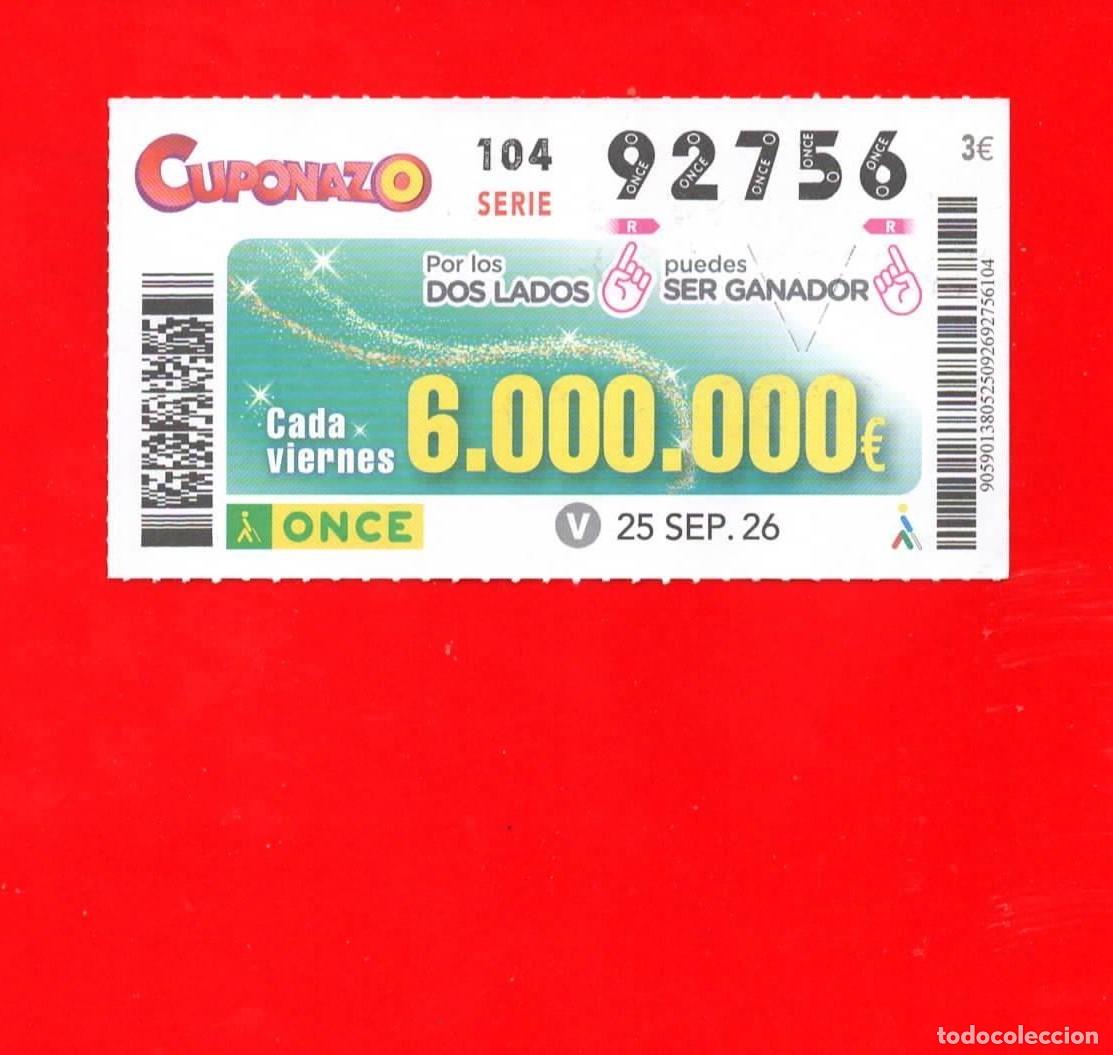 Cupones ONCE: Cup&oacute;n ONCE 25 septiembre 2026