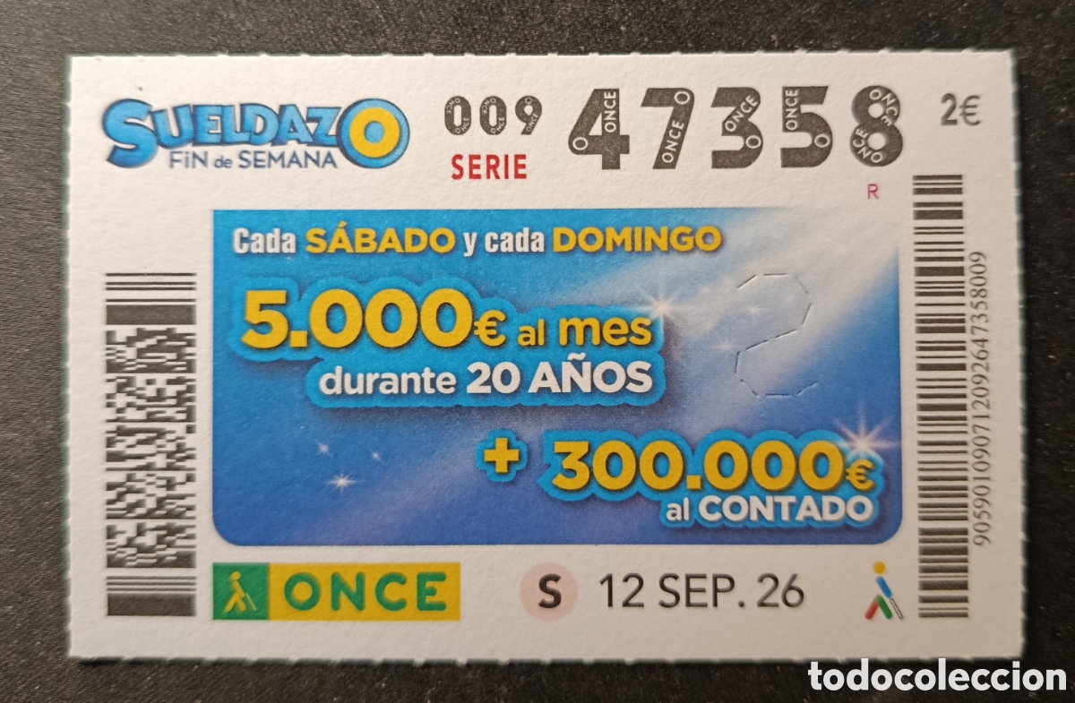 Cupones ONCE: N&deg; 47358 (12/SEPTIEMBRE/2026) - Foto 1