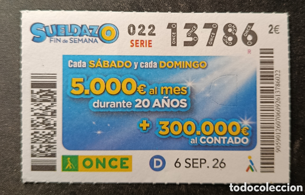 Cupones ONCE: N&deg; 13786 (6/SEPTIEMBRE/2026) - Foto 1