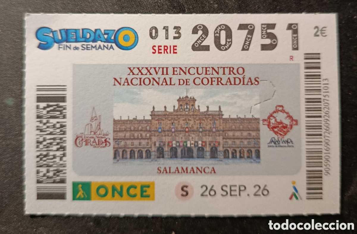 Cupones ONCE: N&deg; 20751 (26/SEPTIEMBRE/2026)-SALAMANCA