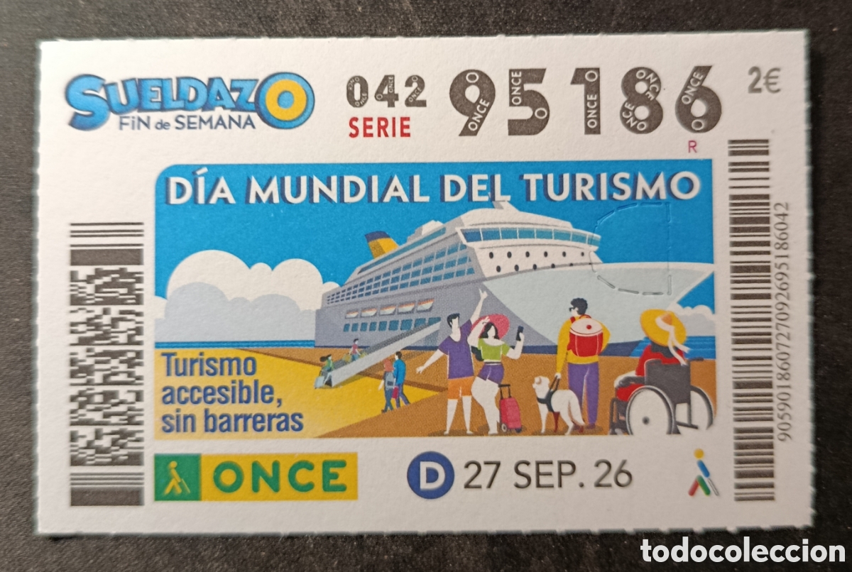 Cupones ONCE: N&deg; 95186 (27/SEPTIEMBRE/2026)
