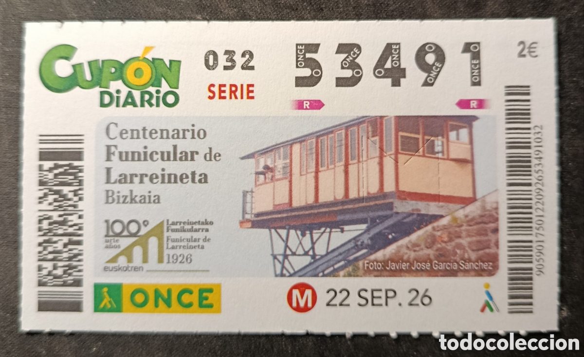Cupones ONCE: N&deg; 53491 (22/SEPTIEMBRE/2026)-VIZCAYA