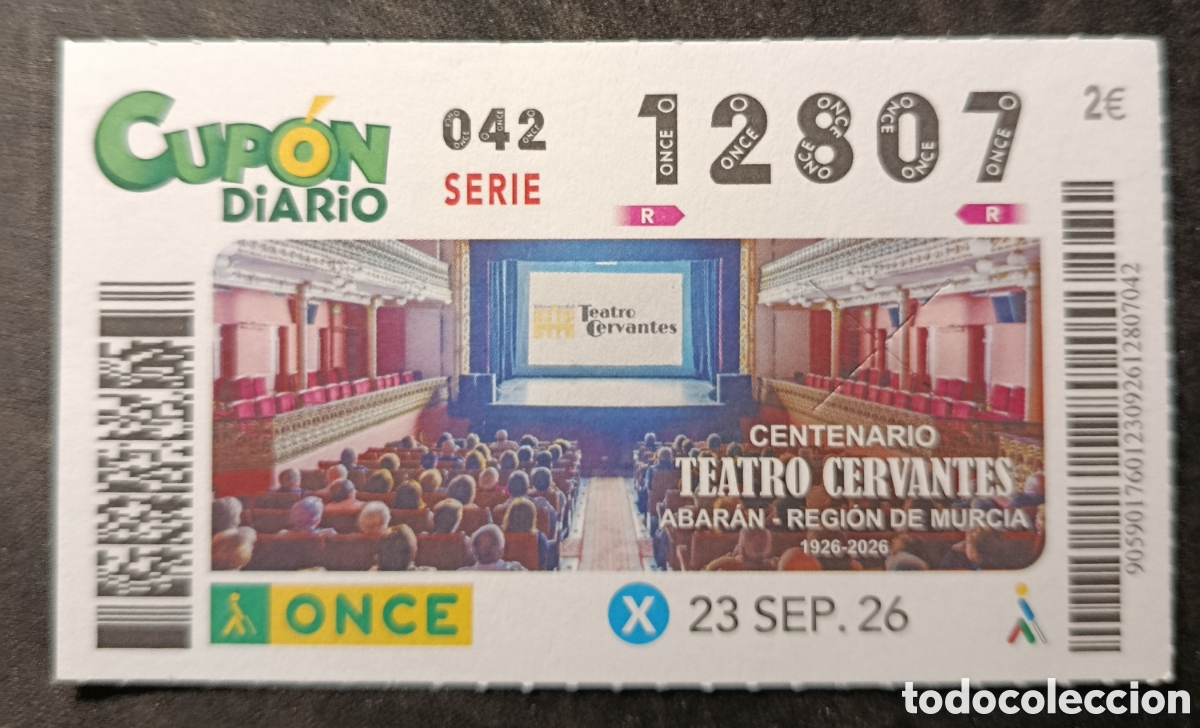 Cupones ONCE: N&deg; 12807 (23/SEPTIEMBRE/2026)-MURCIA