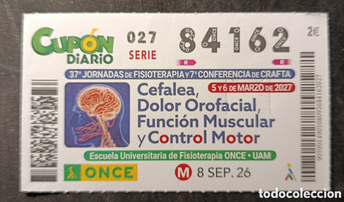 Cupones ONCE: N&deg; 84162 (8/SEPTIEMBRE/2026)