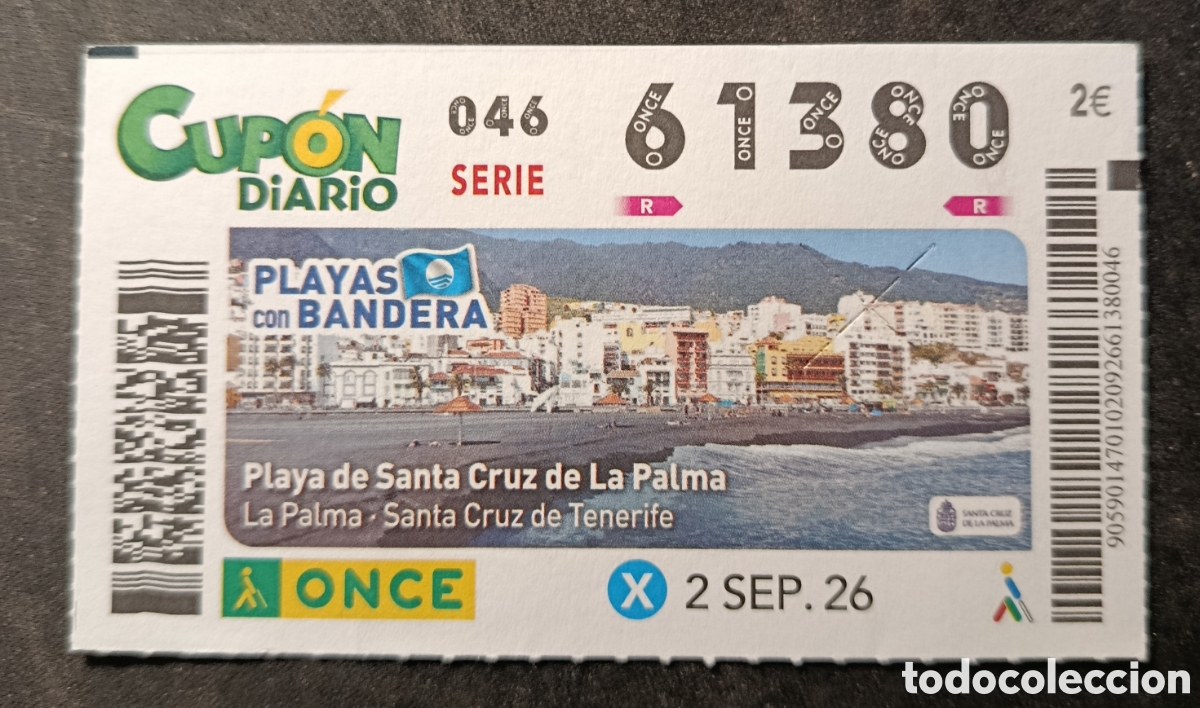 Cupones ONCE: N&deg; 61380 (2/SEPTIEMBRE/2016)-CANARIAS - Foto 1