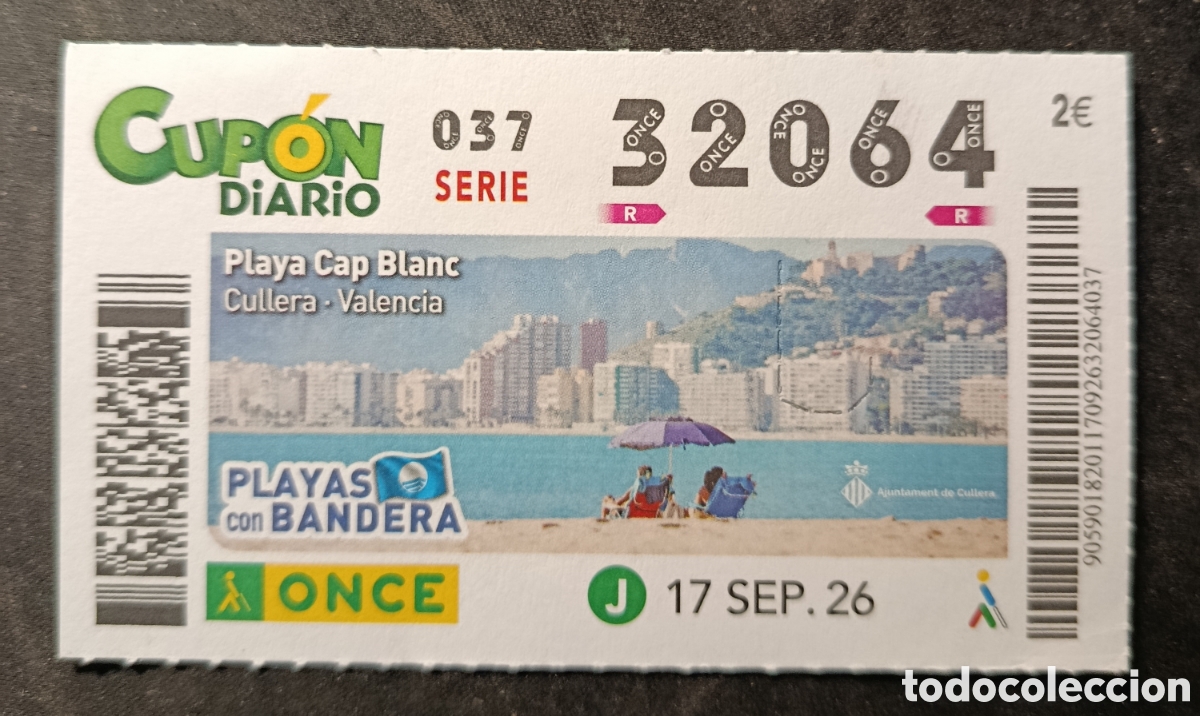 Cupones ONCE: N&deg; 32064 (17/SEPTIEMBRE/2026)-VALENCIA