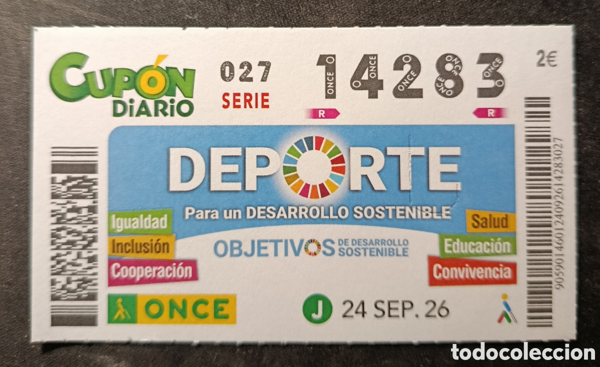 Cupones ONCE: N&deg; 14283 (24/SEPTIEMBRE/2026)