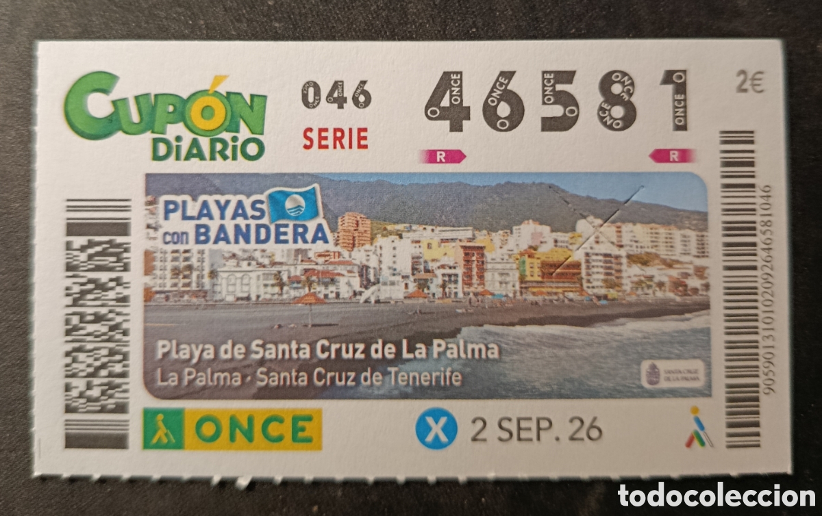 Cupones ONCE: N&deg; 46581 (2/SEPTIEMBRE/2026)-CANARIAS