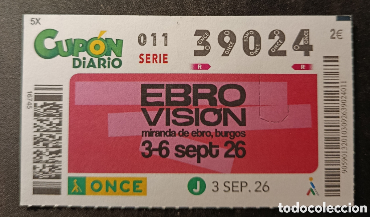Cupones ONCE: N&deg; 39024 (3/SEPTIEMBRE/2026)-BURGOS