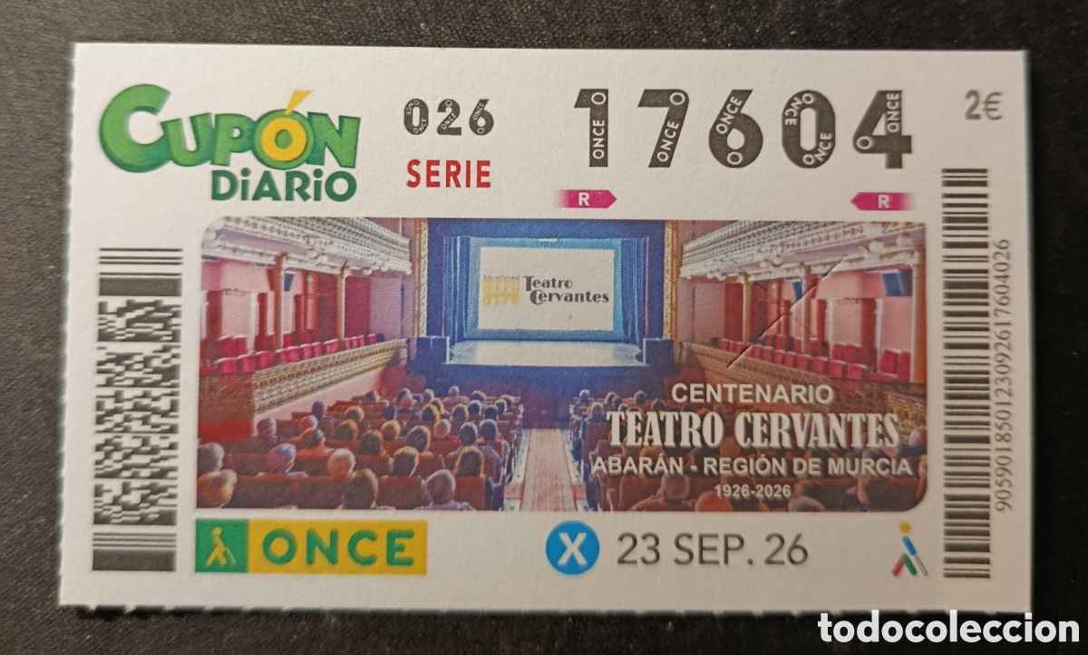 Cupones ONCE: N&deg; 17604 (23/SEPTIEMBRE/2026)-MURCIA