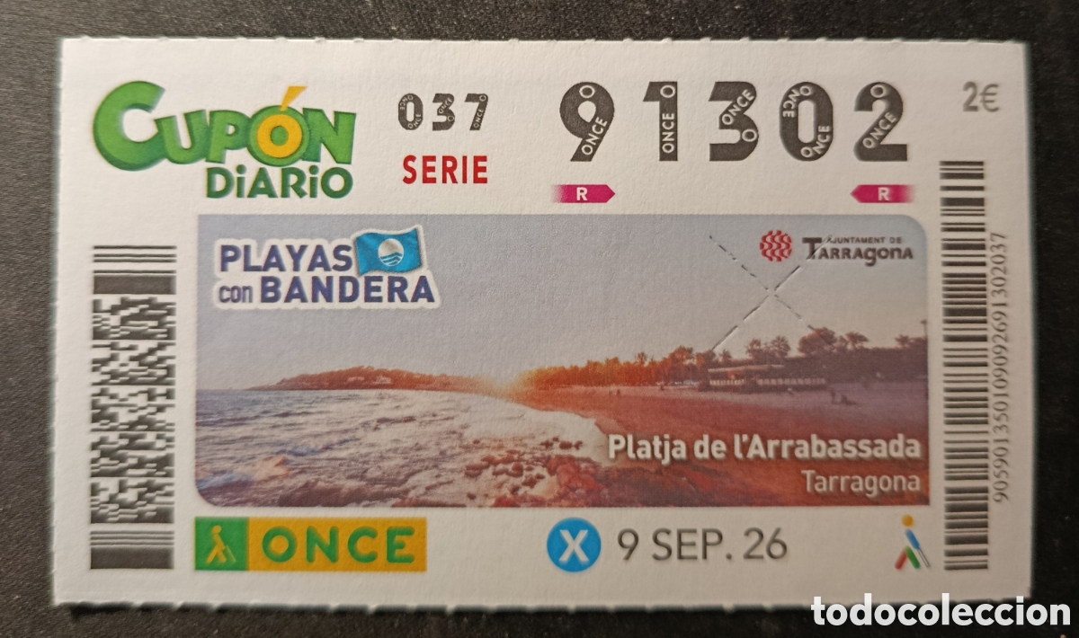 Cupones ONCE: N&deg; 91302 (9/SEPTIEMBRE/2026)-TARRAGONA