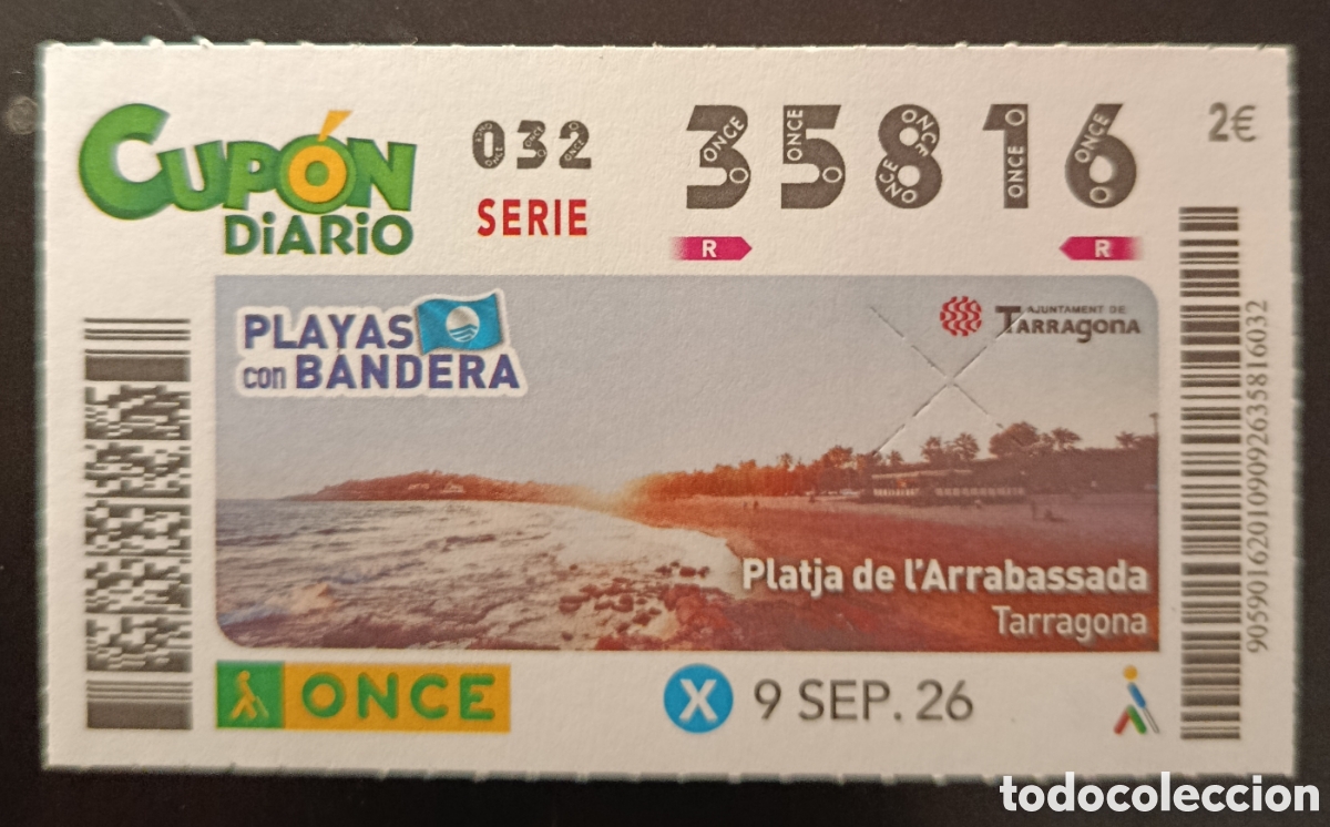 Cupones ONCE: N&deg; 35816 (9/SEPTIEMBRE/2026)-TARRAGONA
