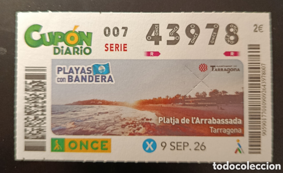 Cupones ONCE: N&deg; 43978 (9/SEPTIEMBRE/2026)-TARRAGONA