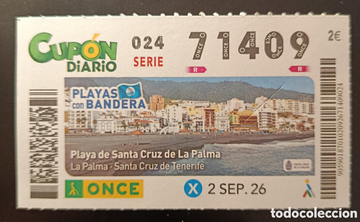 Cupones ONCE: N&deg; 71409 (2/SEPTIEMBRE/2026)-CANARIAS