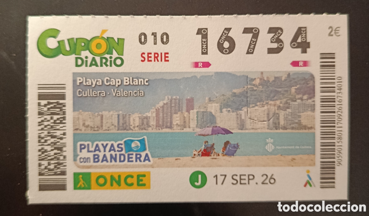 Cupones ONCE: N&deg; 16734 (17/SEPTIEMBRE/2026)-VALENCIA