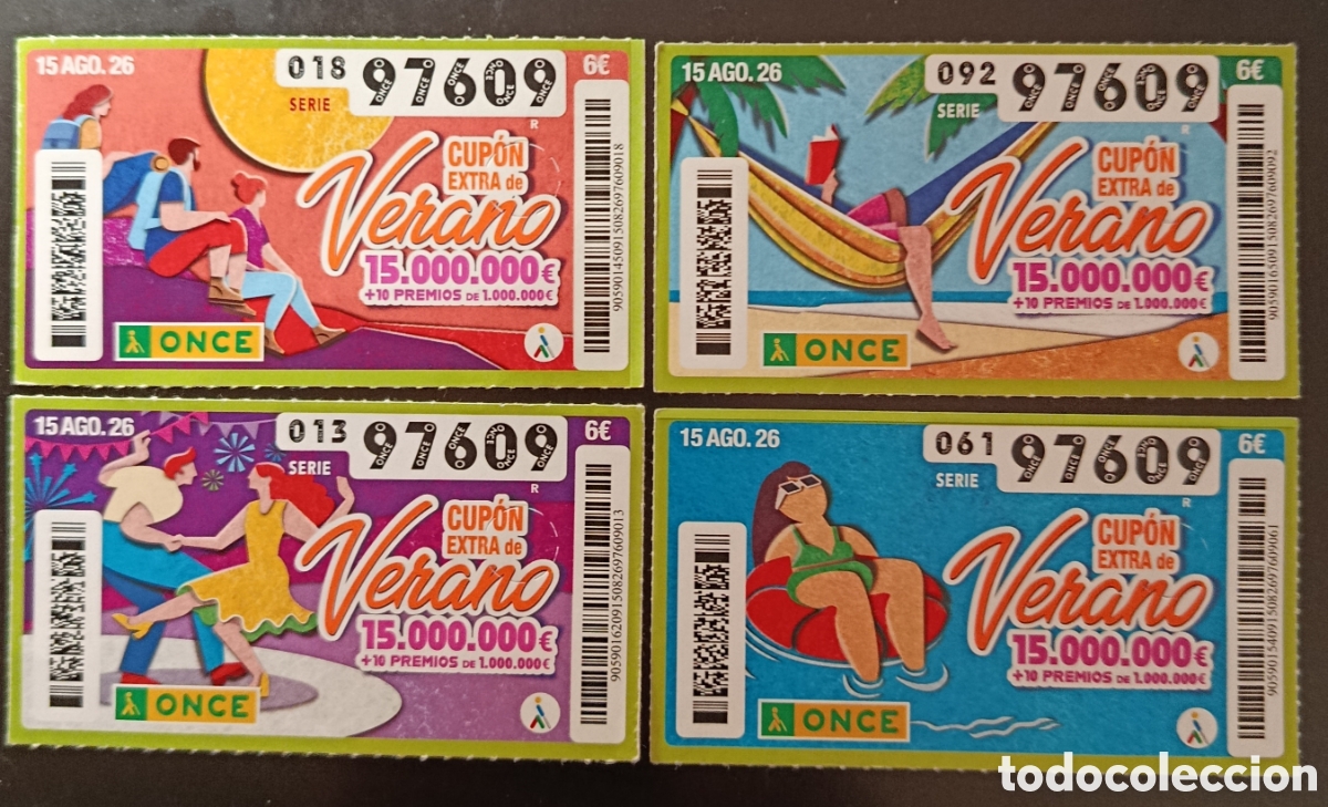 Cupones ONCE: LOTE EXTRA DE VERANO (15/AGOSTO/2026)