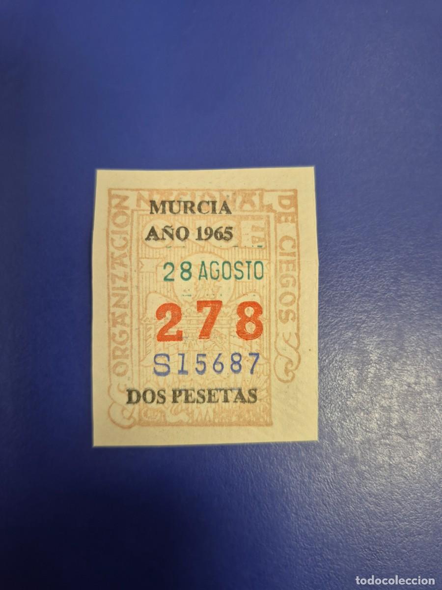 Cupones ONCE: CUPON DE LA ONCE A&Ntilde;O 1965 MURCIA 28 DE AGOSTO