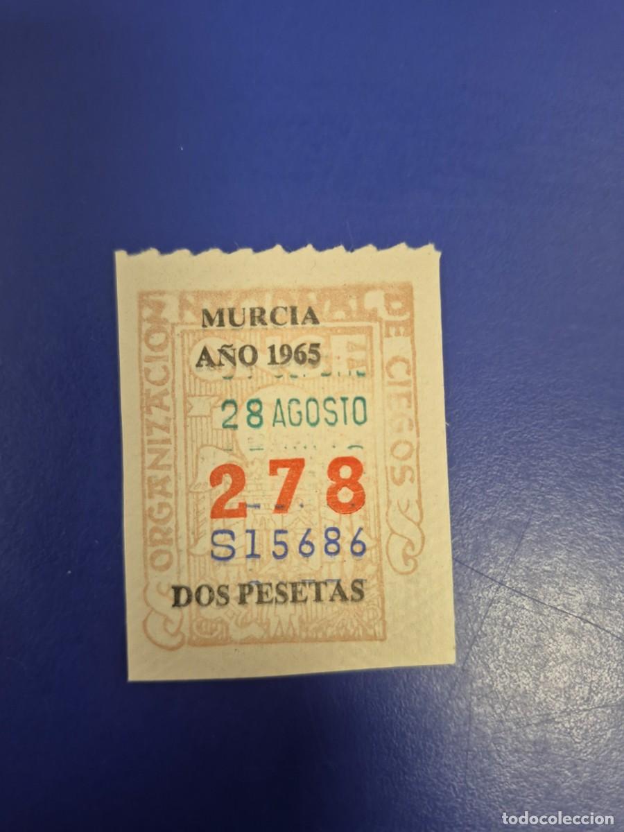 Cupones ONCE: CUPON DE LA ONCE A&Ntilde;O 1965 MURCIA 28 DE AGOSTO