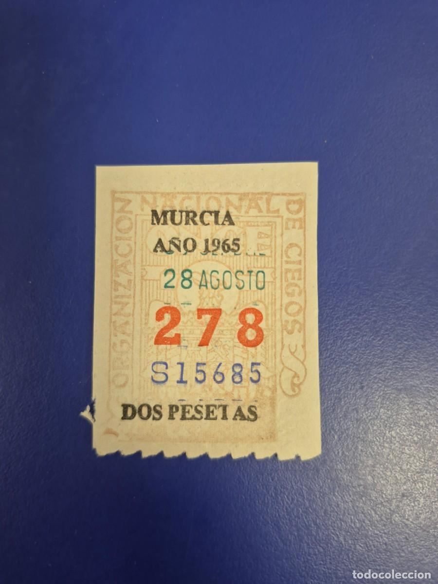 Cupones ONCE: CUPON DE LA ONCE A&Ntilde;O 1965 MURCIA 28 DE AGOSTO