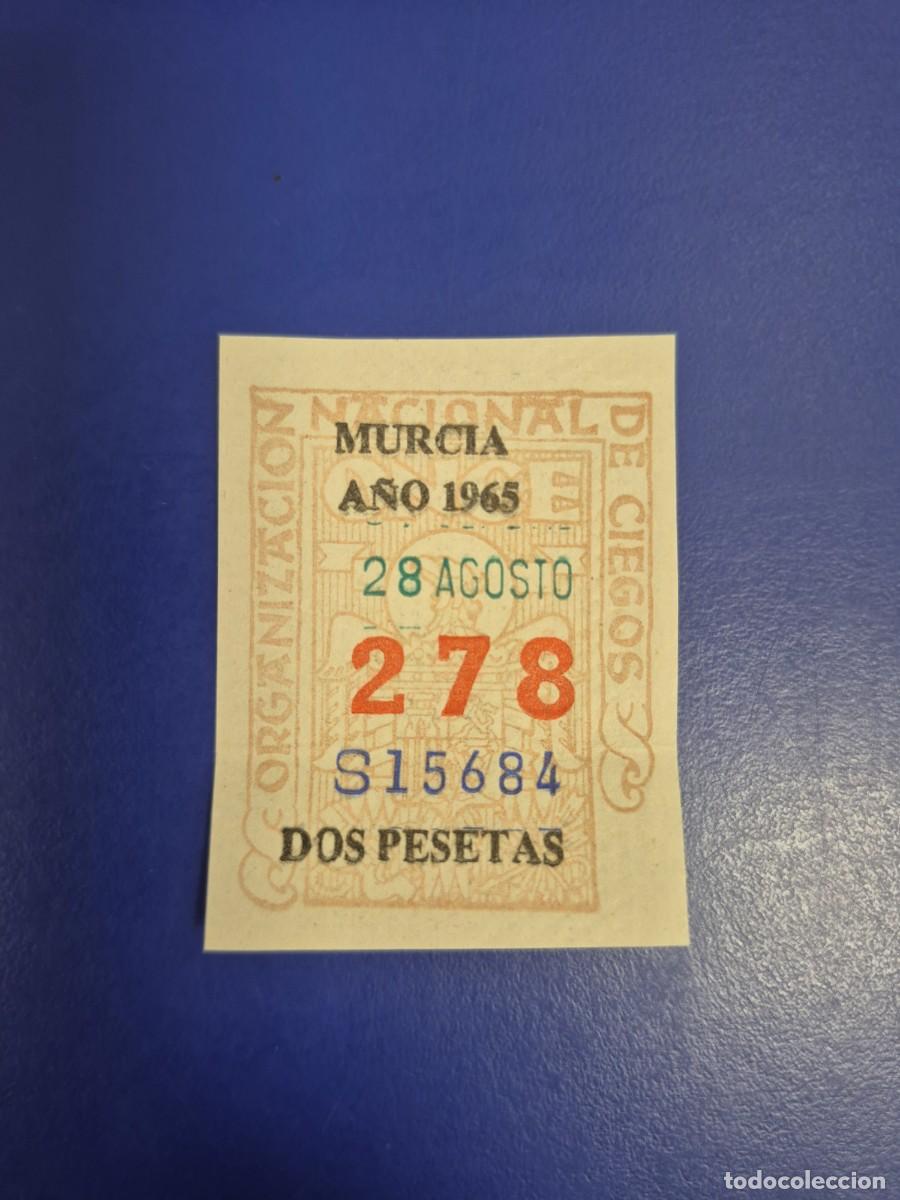 Cupones ONCE: CUPON DE LA ONCE A&Ntilde;O 1965 MURCIA 28 DE AGOSTO