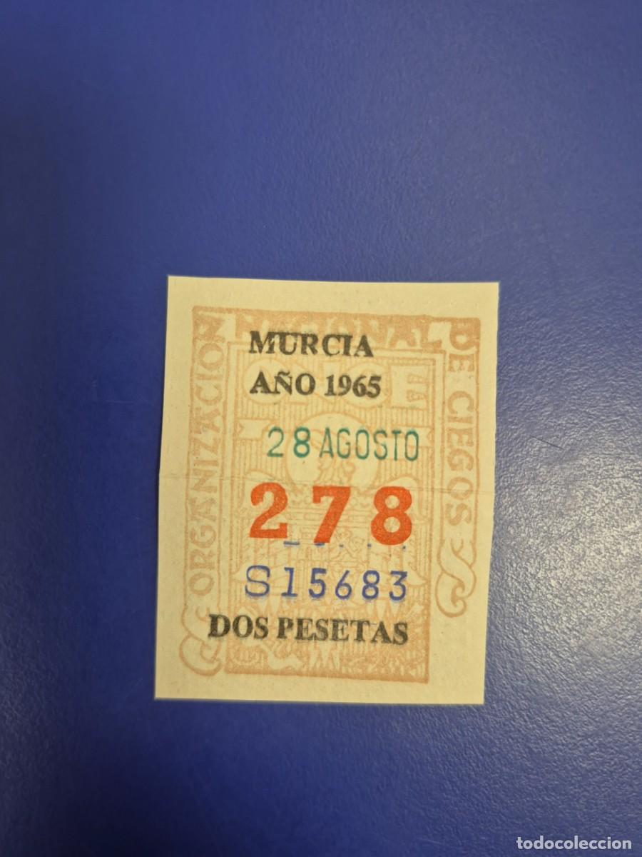 Cupones ONCE: CUPON DE LA ONCE A&Ntilde;O 1965 MURCIA 28 DE AGOSTO