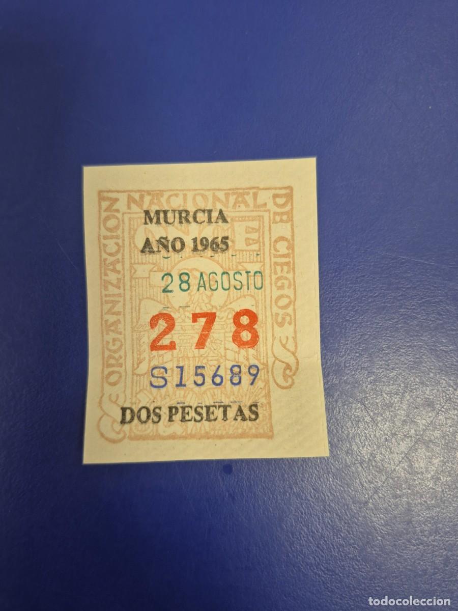 Cupones ONCE: CUPON DE LA ONCE A&Ntilde;O 1965 MURCIA 28 DE AGOSTO