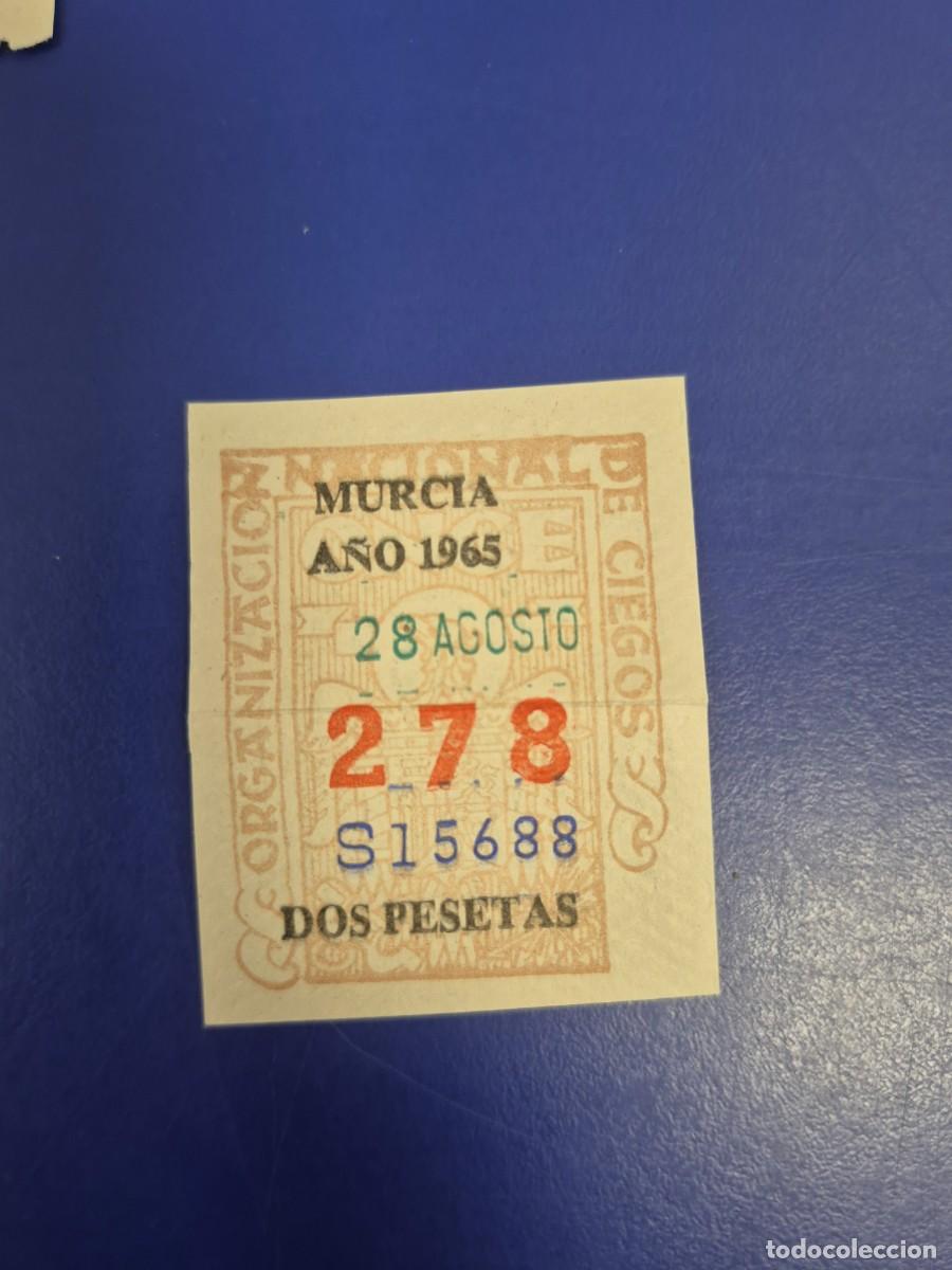 Cupones ONCE: CUPON DE LA ONCE A&Ntilde;O 1965 MURCIA 28 DE AGOSTO