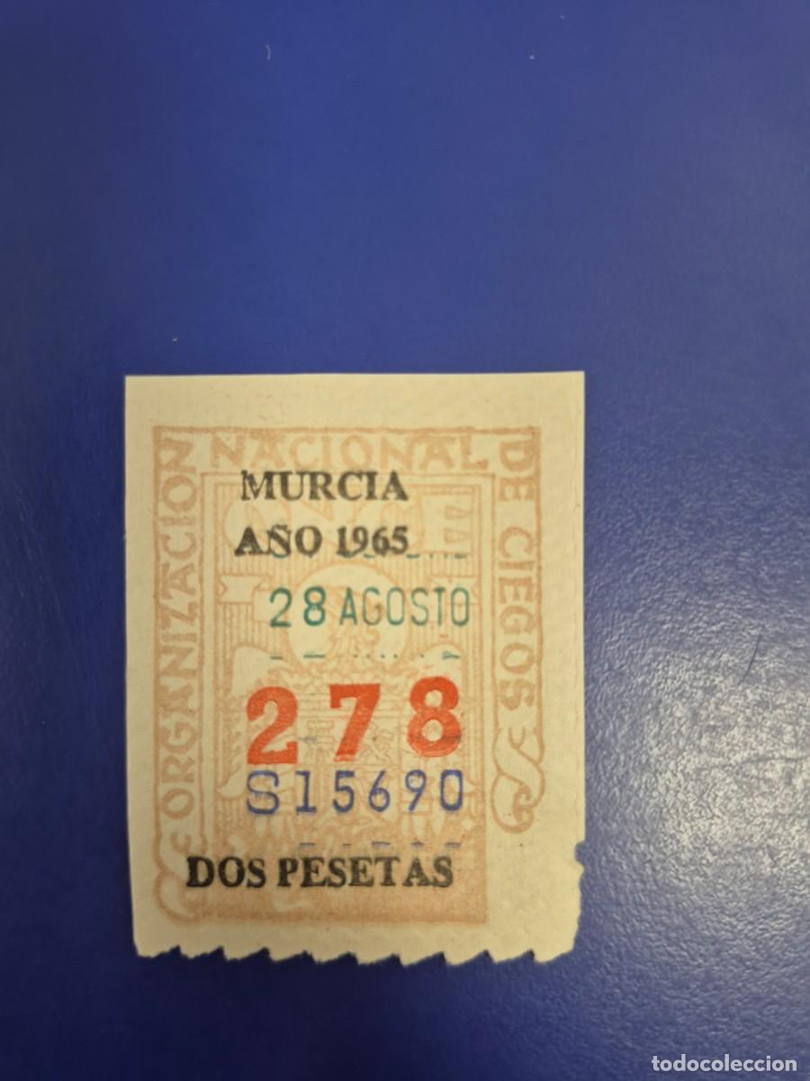 Cupones ONCE: CUPON DE LA ONCE A&Ntilde;O 1965 MURCIA 28 DE AGOSTO