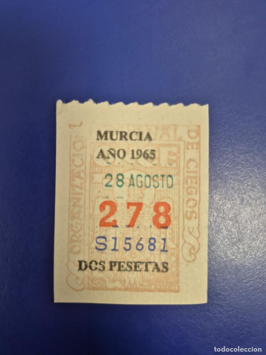 Cupones ONCE: CUPON DE LA ONCE A&Ntilde;O 1965 MURCIA 28 DE AGOSTO