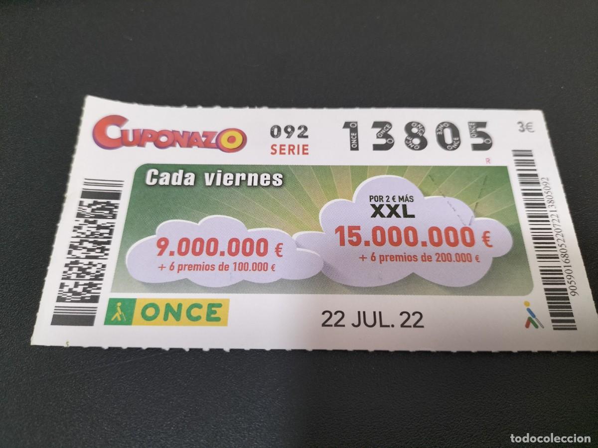 Cupones ONCE: 1 CUPON O DECIMO ONCE - 22 JULIO 2022 - CUPONAZO - Foto 1